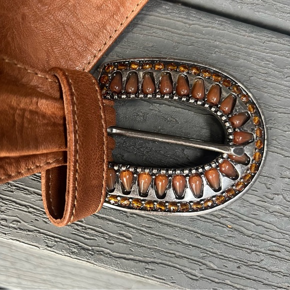 STREETS AHEAD BROWN SOFT LEATHER BELT SIZE MEDIUM NEW - Picture 3 of 9